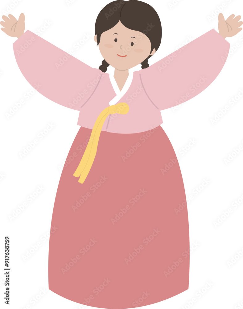 명절 한복 입은 사람