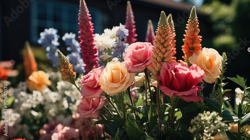 Wallpaper Mural colorful flowers in the garden   Torontodigital.ca