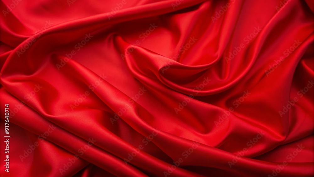 A close-up of red satin fabric displaying soft waves and elegant folds, creating a rich and luxurious texture A close-up of red satin fabric displaying soft waves and elegant folds, creating a rich and luxurious texture
