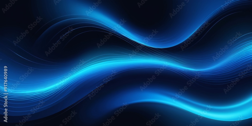 Fototapeta premium Beautiful Abstract Deep Blue Gradient Background with Smooth Flu