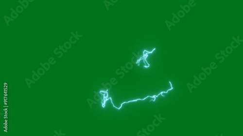 thunder effect green screen, 3D Animation, Ultra High Definition, 4k video