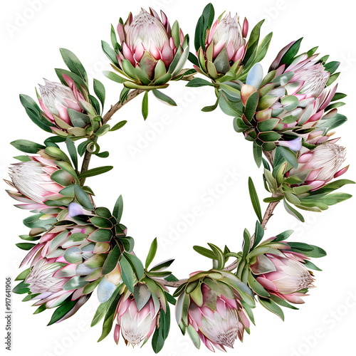 Protea floral frame illustration photo