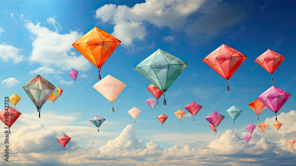 Colorful Kites Flying in the Sky p Colorful Kites Flying in the Sky p