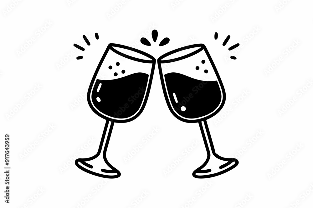 Clink glasses champagnes black vector icon. Two wine glass cheers vector icon. Celebrate party
Clink glasses champagnes black vector icon. Two wine glass cheers vector icon. Celebrate party