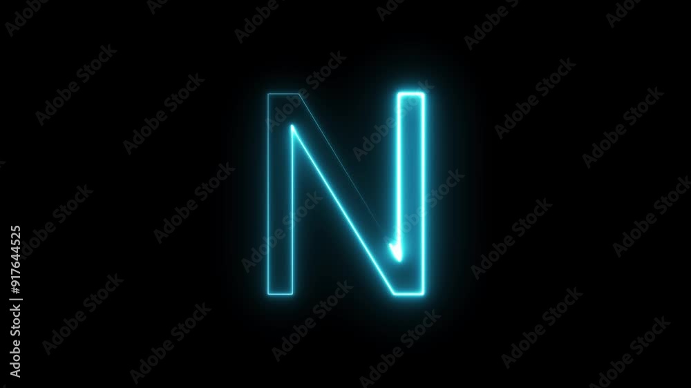 Animated neon letter symbol icon. Blue Neon alphabet, font, character, letters and educational concept animation. Animated neon letter symbol icon. Blue Neon alphabet, font, character, letters and educational concept animation.