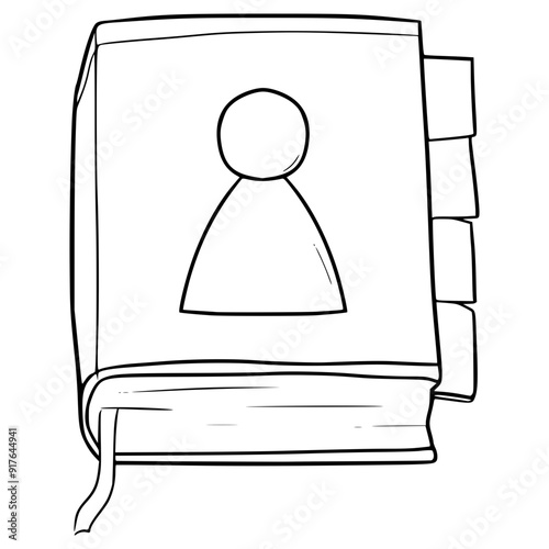 address book illustration hand drawn outline vector