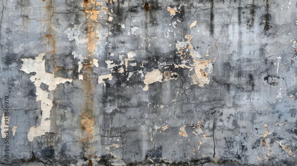 Fototapeta premium Background of aged concrete wall in gray texture