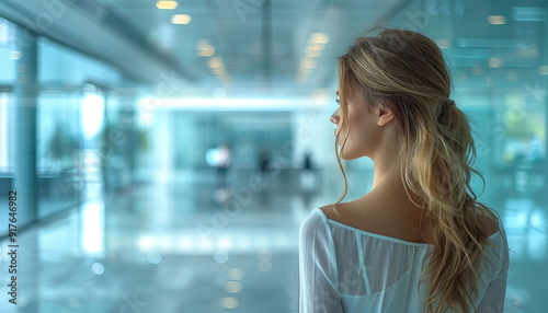 Woman in White Blouse Looking Away