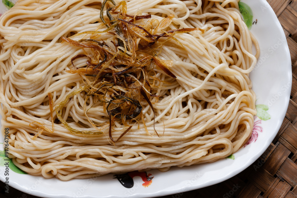 traditional fragrant chinese scallion oil noodle comfort food