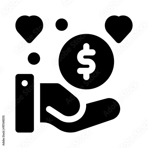 fundraising glyph icon