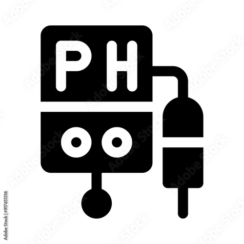 PH meter glyph icon