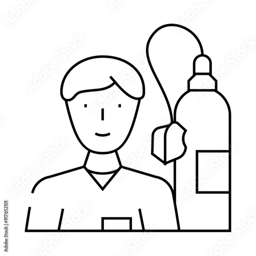 anesthetist doctor line icon vector. anesthetist doctor sign. isolated contour symbol black illustration