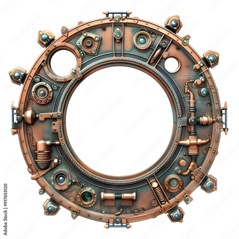 Spaceship control panel frame wreath frame illustration Spaceship control panel frame wreath frame illustration