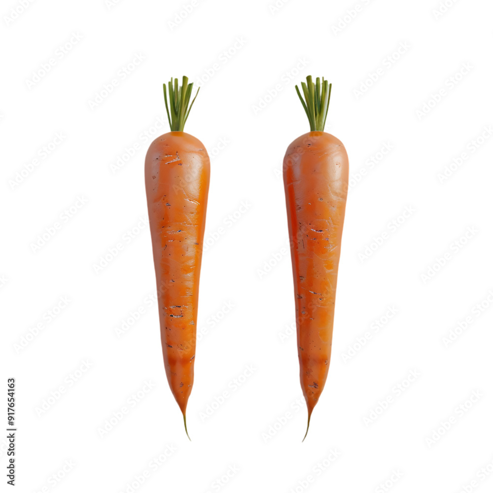 Two Carrots Isolated on Transparent Background Two Carrots Isolated on Transparent Background