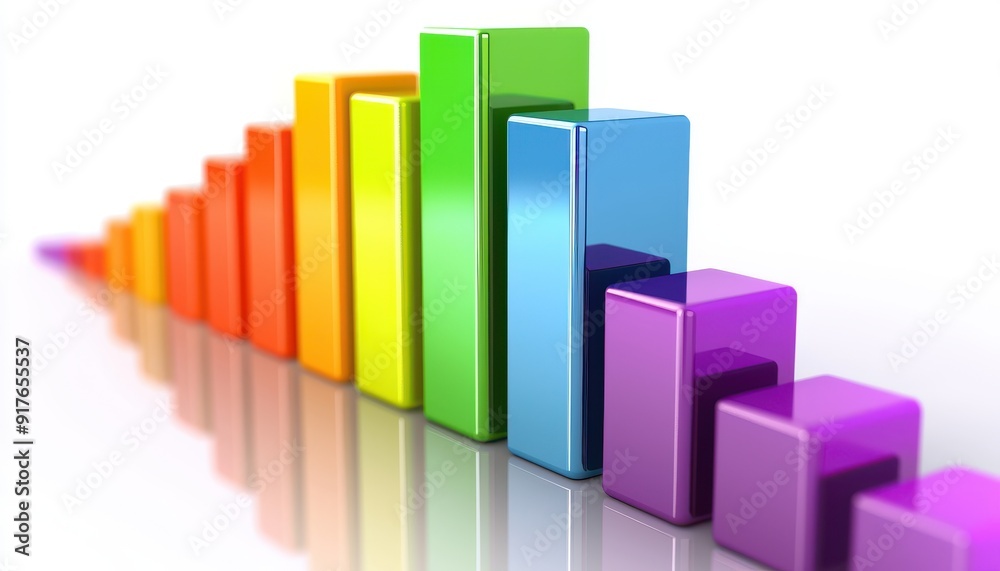 Colorful bar graph showing growth and progress, perfect for presentations and business analytics. Colorful bar graph showing growth and progress, perfect for presentations and business analytics.