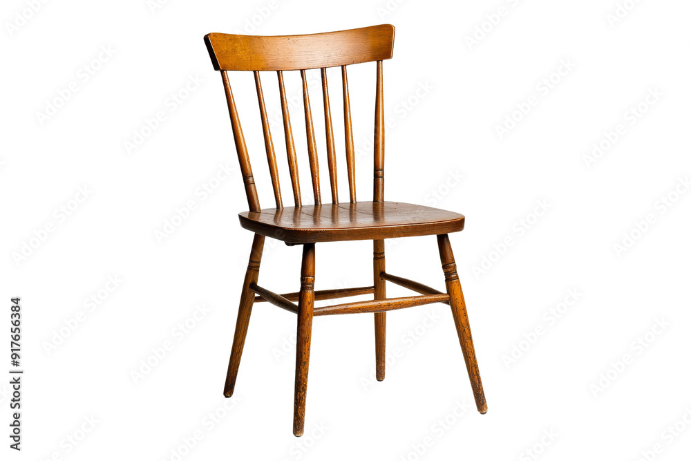 Antique Wooden Chair with Slatted Back Antique Wooden Chair with Slatted Back
