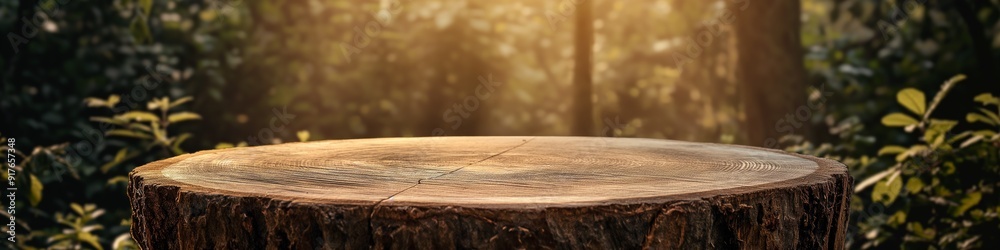 Wooden round slab on sunlight background, creating a rustic and natural vibe, perfect for showcasing display product or food photography.
Wooden round slab on sunlight background, creating a rustic and natural vibe, perfect for showcasing display product or food photography.