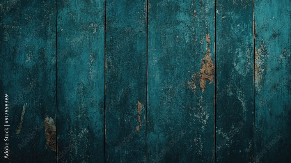 Old wooden board background  Blue Plastered rusty concrete wall  Dark blue green wall textured background  damaged wall textured background.