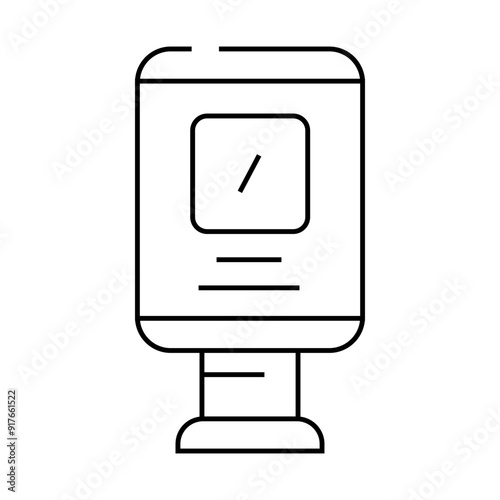 street advertising banner line icon vector. street advertising banner sign. isolated contour symbol black illustration