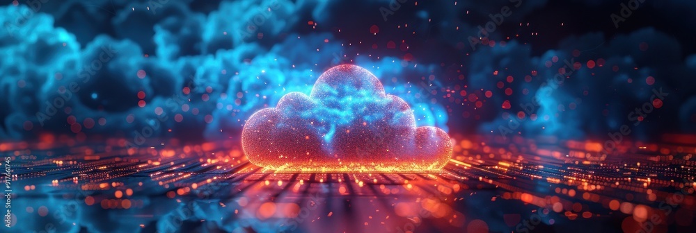 Obraz premium Cloud Computing Data Storage Symbol