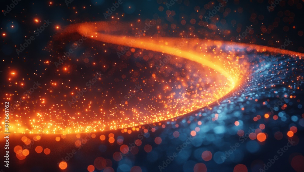 Fototapeta premium Abstract Wave of Glowing Particles