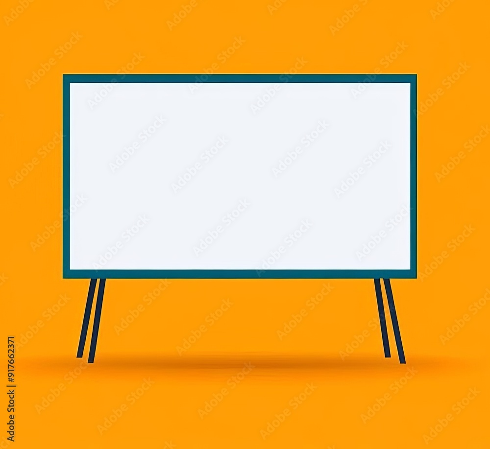 Fototapeta premium Candidate with projector screen, business talk, flat design illustration