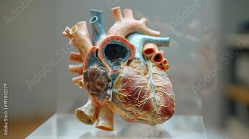 Cross-Section apart to Human heart diagram inside of heart
