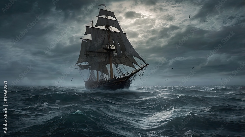 Fototapeta premium ship in the sea