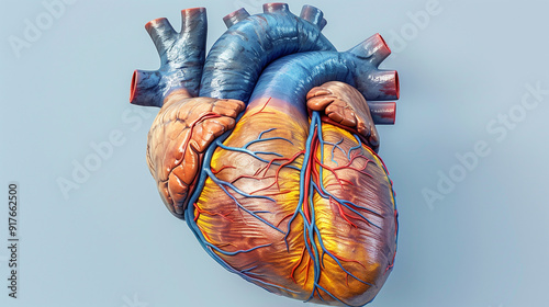 Human heart diagram cross-section, heart anatomy, heart structure inside, aorta, ventricle, layers of heart, high resolution