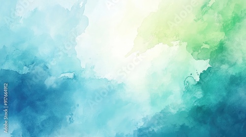 Abstract watercolor background with soft blue and green hues, great for artistic and creative themes