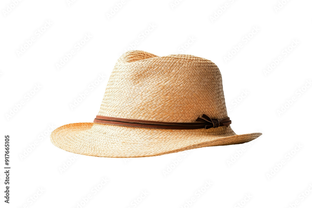 Straw Hat with Brown Band Straw Hat with Brown Band