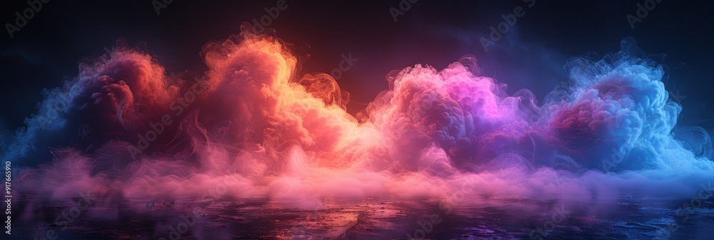 Abstract Smoke Clouds in Vibrant Hues Abstract Smoke Clouds in Vibrant Hues