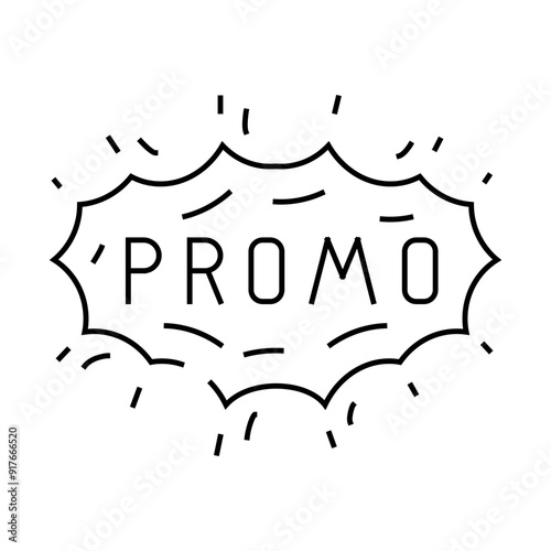 explosion promo line icon vector. explosion promo sign. isolated contour symbol black illustration