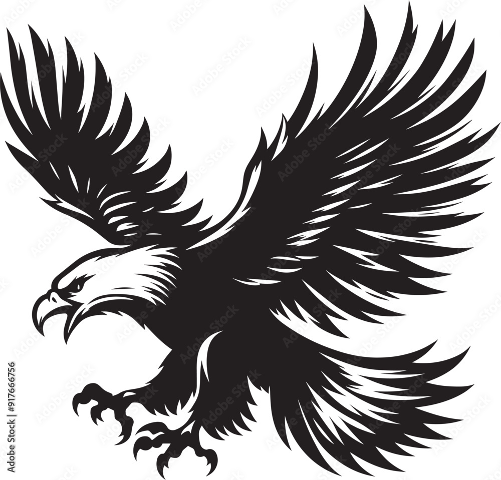 Flying Eagle bird Silhouette isolated on white background Minimalist Eagle vector shape Flying Eagle bird Silhouette isolated on white background Minimalist Eagle vector shape