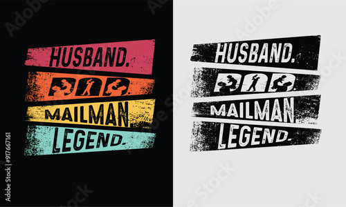 Tableau sur toile Husband Dad Mailman Legend-T Shirt Design,Postmaster.