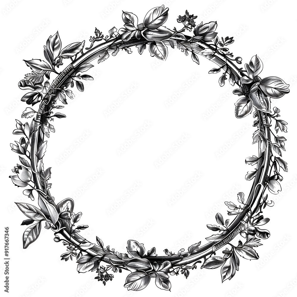 Virtual reality frame wreath frame illustration