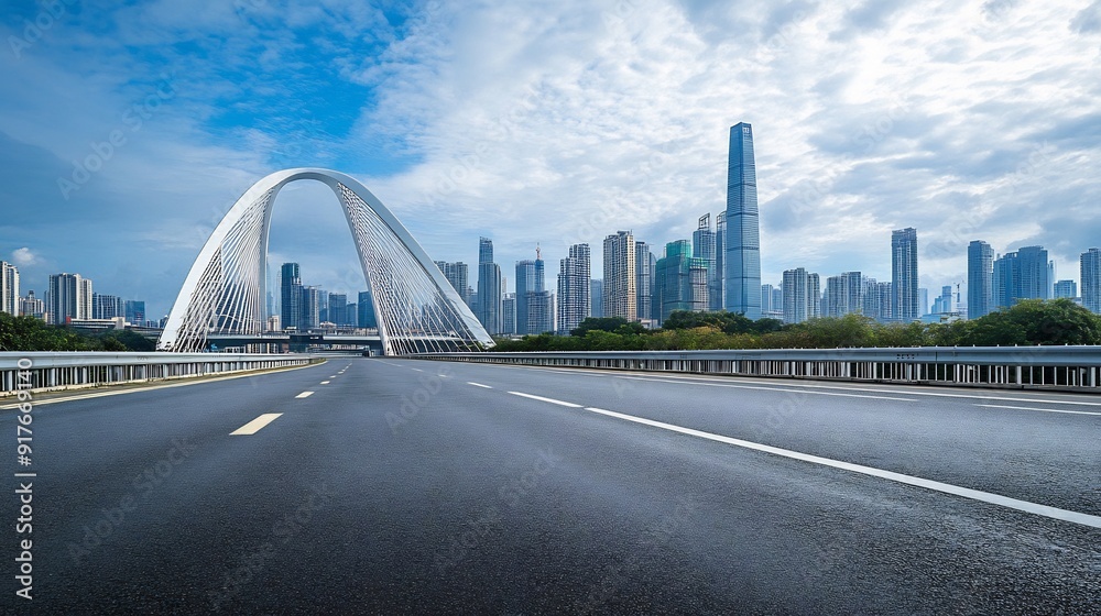 Obraz premium 3D rendering,Urban road