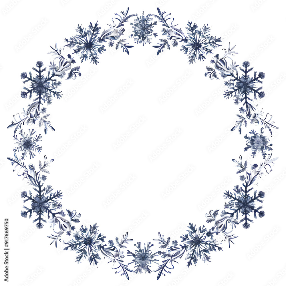 Winter snowflakes frame wreath frame illustration Winter snowflakes frame wreath frame illustration