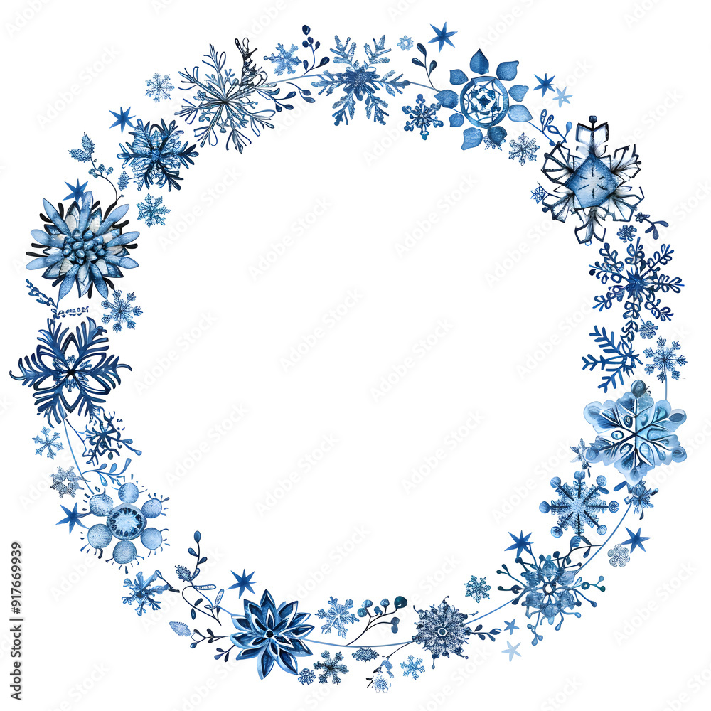 Winter snowflakes frame wreath frame illustration Winter snowflakes frame wreath frame illustration