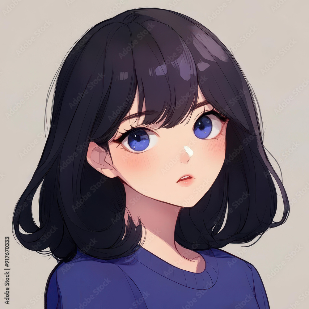 Captivating animestyle illustration of a beautiful girls head, showcasing vibrant colors and intricate details. Captivating animestyle illustration of a beautiful girls head, showcasing vibrant colors and intricate details.