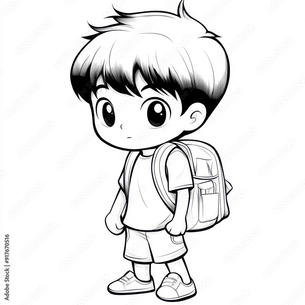A playful line drawing of a young student from Taiwan, capturing the essence of childhood in a lighthearted style A playful line drawing of a young student from Taiwan, capturing the essence of childhood in a lighthearted style