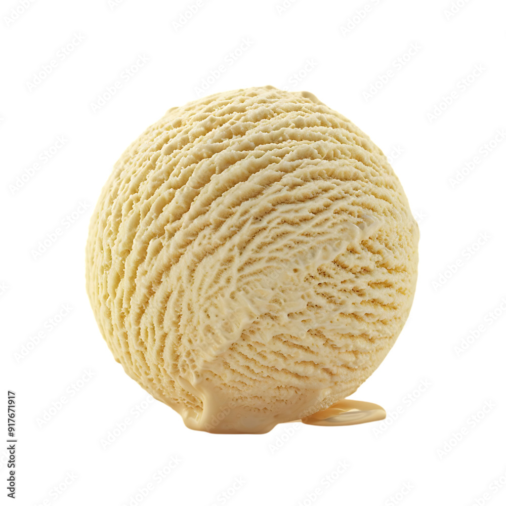 Fototapeta premium Creamy Vanilla Ice Cream Scoop on Transparent Background