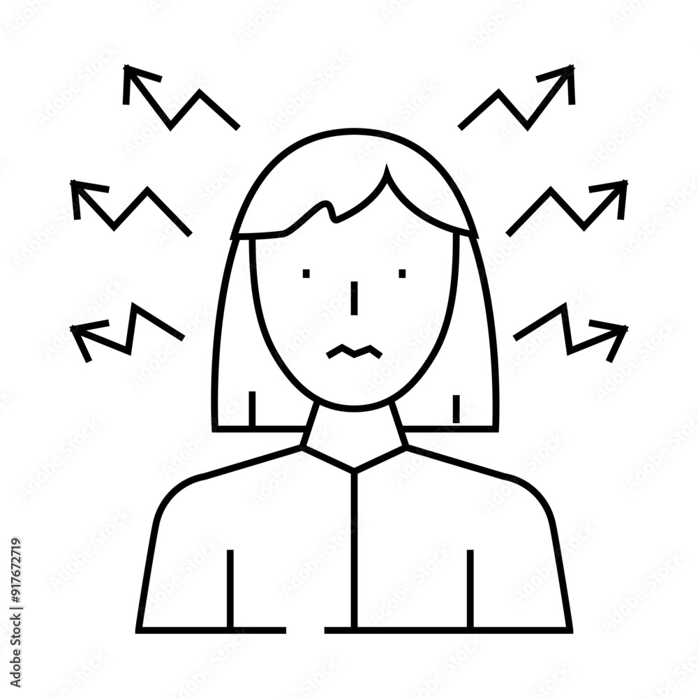 nerves mother woman line icon vector. nerves mother woman sign. isolated contour symbol black illustration