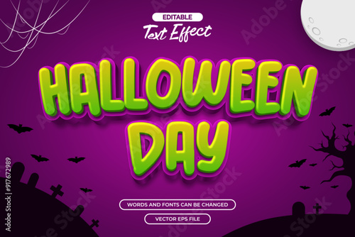 Halloween day editable text effect vector