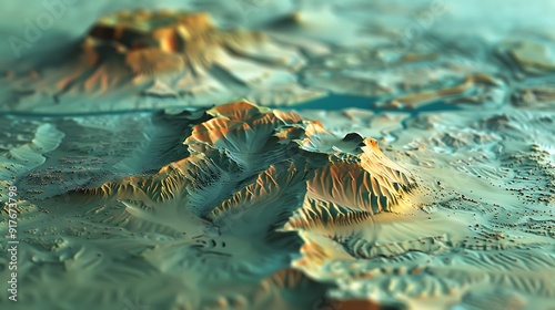 A striking snapshot of Google Maps' detailed terrain view, showcasing the topographical features of diverse regions, from mountain ranges to coastal plains, in captivating photo