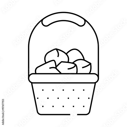 flower basket line icon vector. flower basket sign. isolated contour symbol black illustration