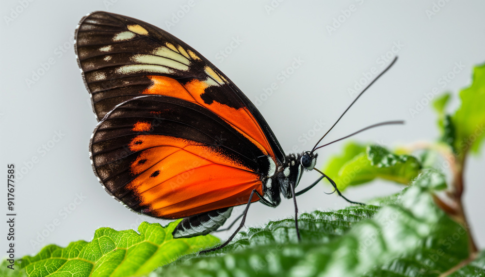 Obraz premium Beautiful butterfly on leave