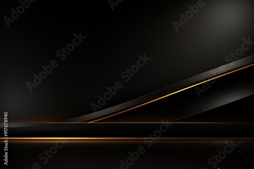 Abstract black and gold background with diagonal lines.