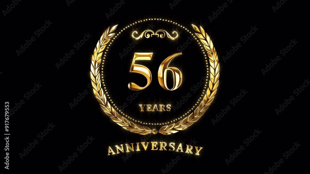 56th Anniversary Celebration. Happy 56 Years Anniversary Animation in ...