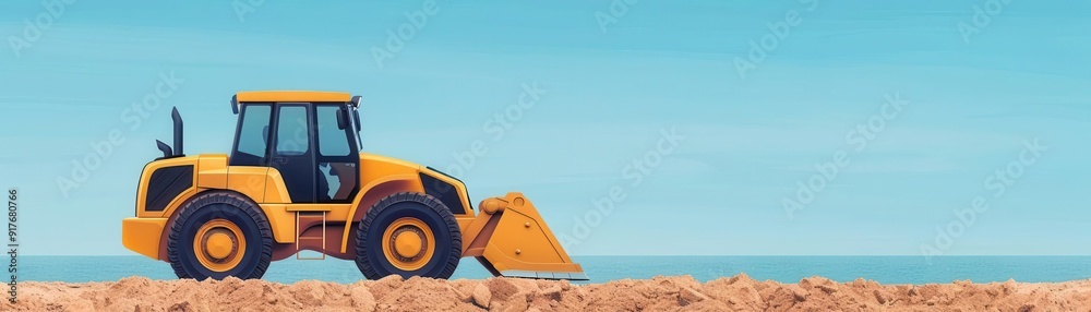 Safety sensors for heavy machinery performance flat design, side view, construction site theme, water color, Complementary Color Scheme Safety sensors for heavy machinery performance flat design, side view, construction site theme, water color, Complementary Color Scheme